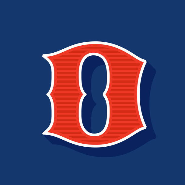 Логотип спорта в классическом стиле D. Ретро шрифт идеально подходит для использования в любой команде этикетки, бейсбольные логотипы, плакаты колледжа, снасти идентичности и т.д.. - Вектор,изображение