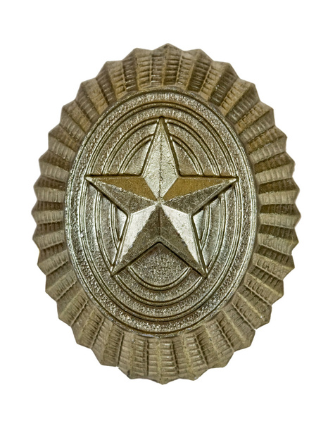 Insignia on russian officer cap - Fotoğraf, Görsel