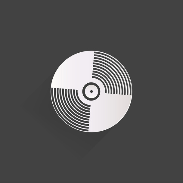 音楽のビニール ディスクのアイコン、フラットなデザイン - ベクター画像