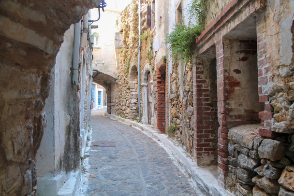 Mesta Village street view in Chios Island - Zdjęcie, obraz