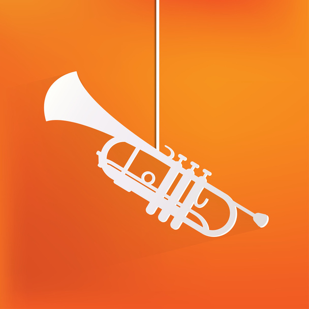 muziek blaasinstrumenten pictogram - Vector, afbeelding