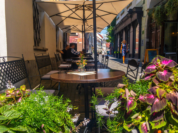 outdoor cafe in a small Italian town - Fotó, kép