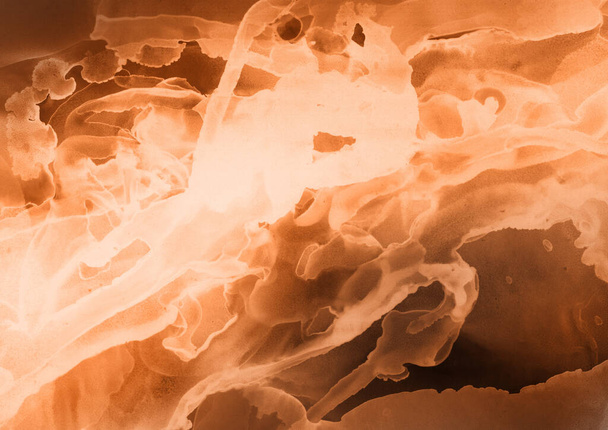 orange liquid ink, digital wallpaper - Foto, Imagem