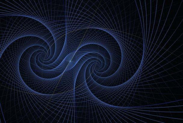 фрактальная спираль. композиция радиальных разрывов по теме науки, техники и дизайна - Фото, изображение
