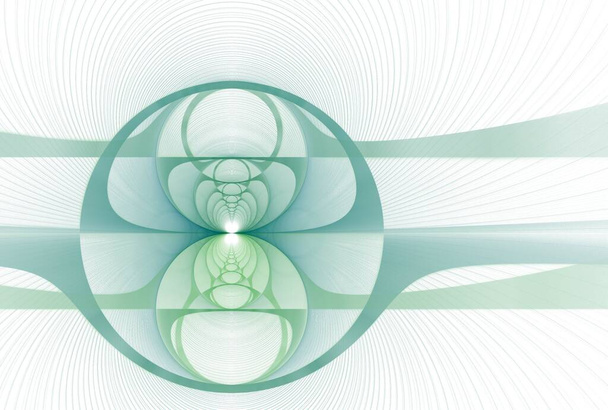 resumo desenho de espirais fractais azuis e verdes sobre o tema ciência, tecnologia e educação - Foto, Imagem