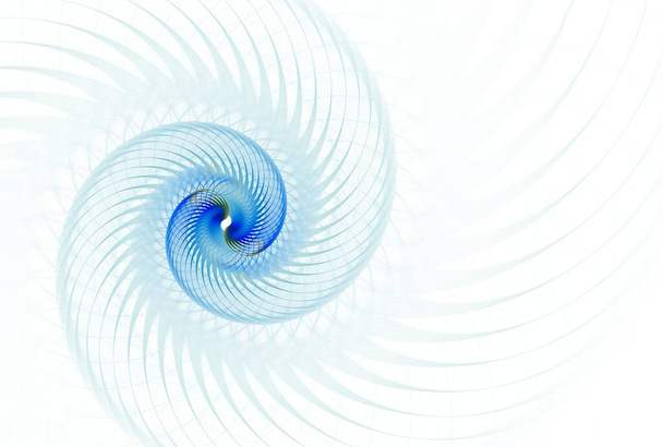 Фрактальный рисунок голубой спирали, цифровой рисунок для творческого графического дизайна - Фото, изображение
