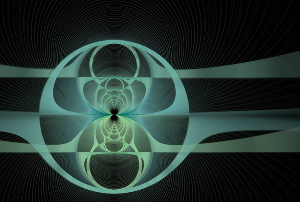 abstrakcyjny projekt niebieskich spirali fraktalnych, grafika generowana komputerowo - Zdjęcie, obraz