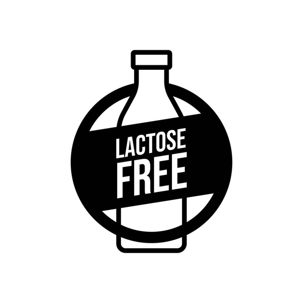 Lactose gratis pictogram. Zonder lactose food symbool ontwerp voor logo, menu, product verpakking template. Vectorillustratie. - Vector, afbeelding