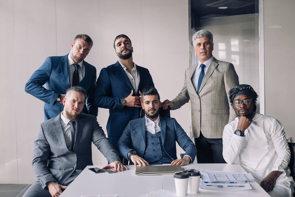 Multiracial group of business team consisting of men only with Executive indoor - Фото, зображення