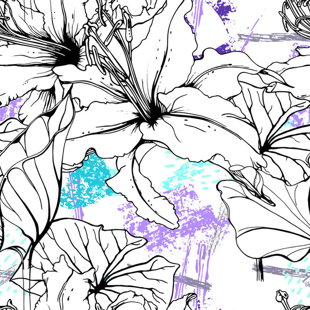 Floral Geometric Print Tropical Jungle Leaf Brush - Vector, Image
