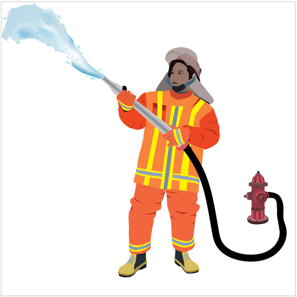 Bouche d'incendie, illustration vectorielle de stand d'arrosage pompier - Vecteur, image