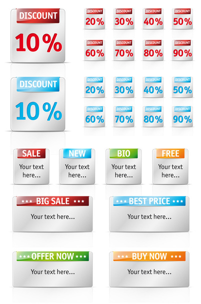 Set of discount - sale icons - Вектор,изображение