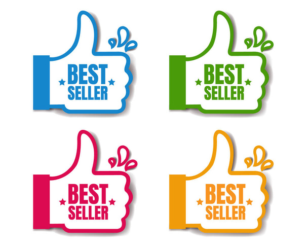 Banner Recommended With Thumbs Up - Vector, Image