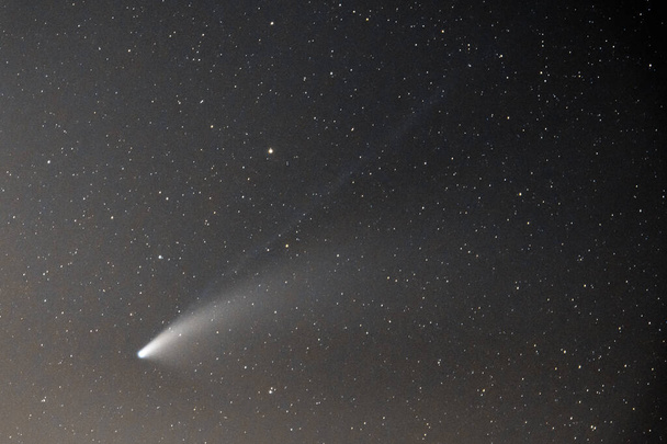 近日点通過日変更後の彗星とその二重尾 - 写真・画像