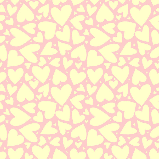 Seamless pattern with hearts. Romantic love hand drawn backgrounds texture. For greeting cards, wrapping paper, wedding, birthday, fabric, textile, Valentines Day, mothers Day, easter. - Photo, Image