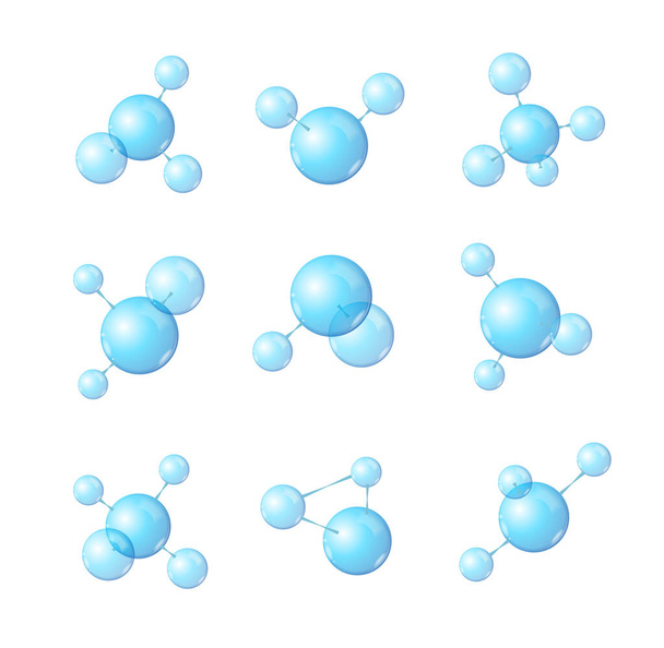 Realistic Detailed 3d Abstract Formation Molecule Set. Vector - Vector, Image