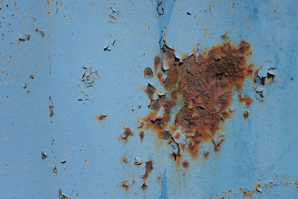 Peeling paint rusting metal rough texture - Φωτογραφία, εικόνα