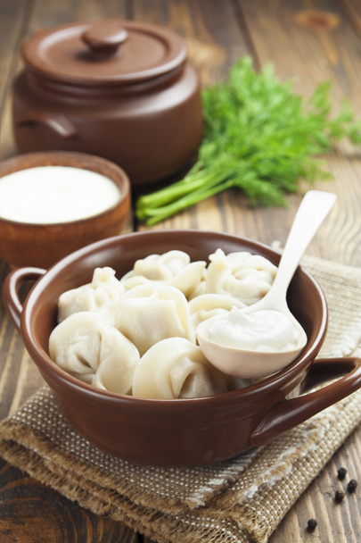 dumplings met vlees - Foto, afbeelding
