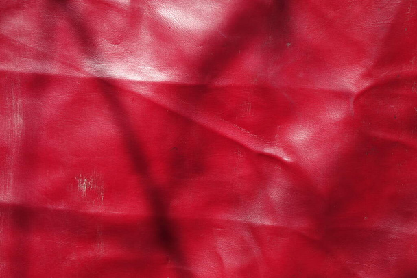 Creased plastic red abstract texture - Photo, image