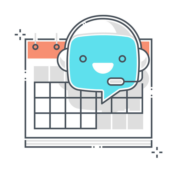 Chat bot related, color line, vector icon, illustration set. The set is about machine learning, artificial Intelligence, commerce, Robotics. The composition is infinitely scalable. - Vector, Image