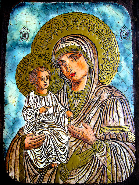 Virgin Mary with Jesus icon - Photo, Image