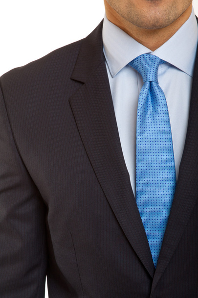 Harmaa puku sininen solmio
 - Valokuva, kuva