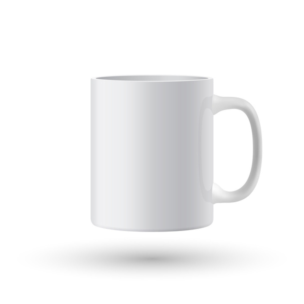 White realistic classic mug - Вектор, зображення