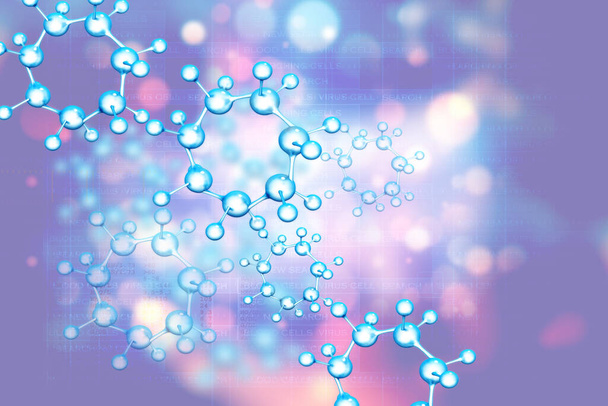 Molecole di origine scientifica. Illustrazione 3d  - Foto, immagini