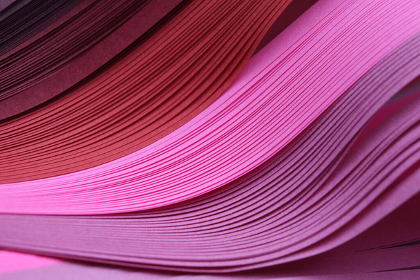 Abstract color wave curl red and pink strip paper background for prints, posters, cards. - Фото, изображение