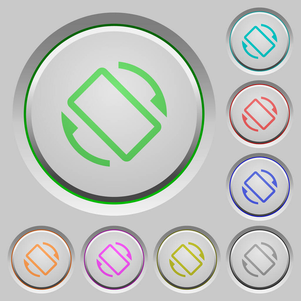 Mobilny ekran ikony automatycznej rotacji kolorów na zatopionych przyciskach - Wektor, obraz