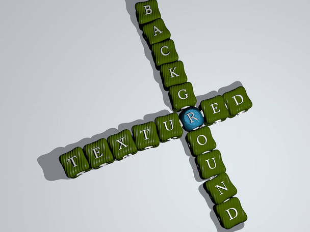 fundo texturizado palavras cruzadas de letras cúbicas coloridas. Ilustração 3D. resumo e design
 - Foto, Imagem