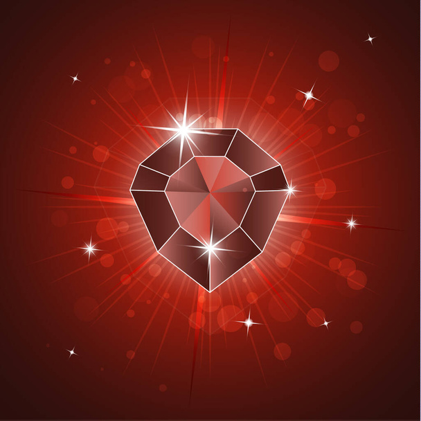 Gemstone, diamond. Magic crystal on a bright background. Isolated, brilliant, sparkling. Vector graphics - Vector, Image