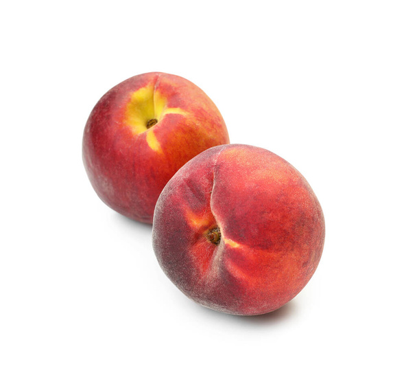 Sweet ripe peaches on white background - Fotografie, Obrázek