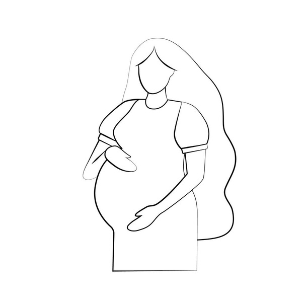 Silhueta de uma mulher grávida.  - Vetor, Imagem