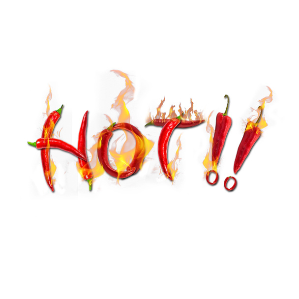 text burns red hot chilli - Fotografie, Obrázek
