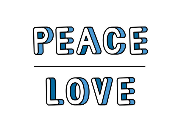 paz amor lettering vetor design
 - Vetor, Imagem