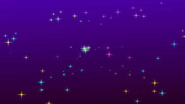 Vánoční barevné hvězdy na fialovém gradientu pozadí. - Fotografie, Obrázek