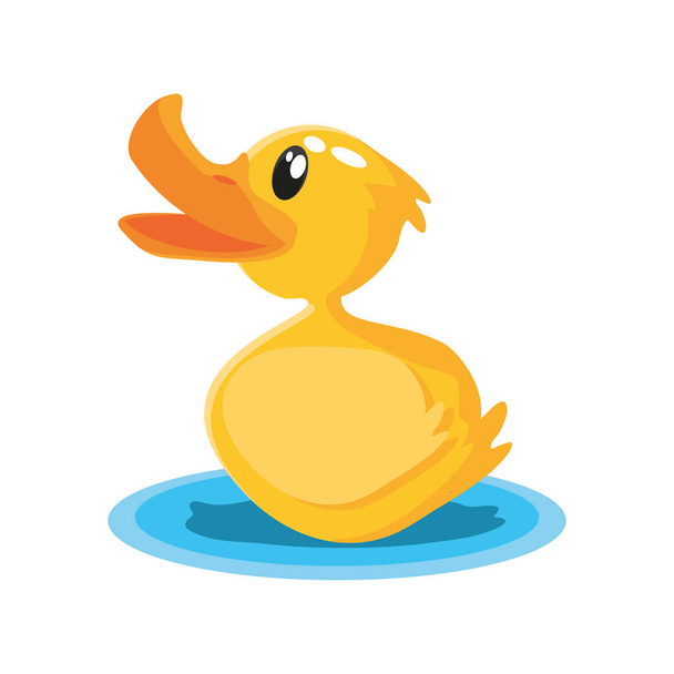 toy duck, rubber animal on white background - Vector, Image