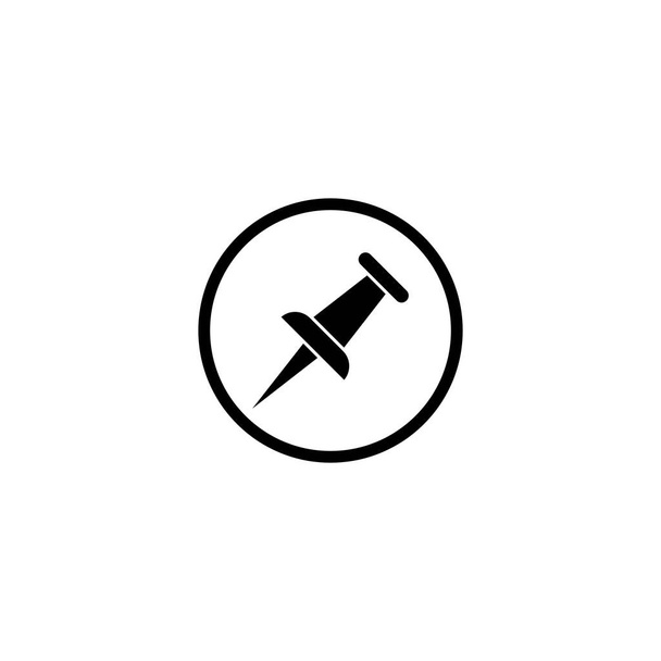 Ilustracja Wektorowa grafika szablonu ikony Push pin - Wektor, obraz