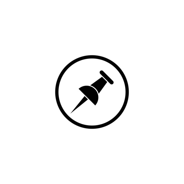 Ilustracja Wektorowa grafika szablonu ikony Push pin - Wektor, obraz