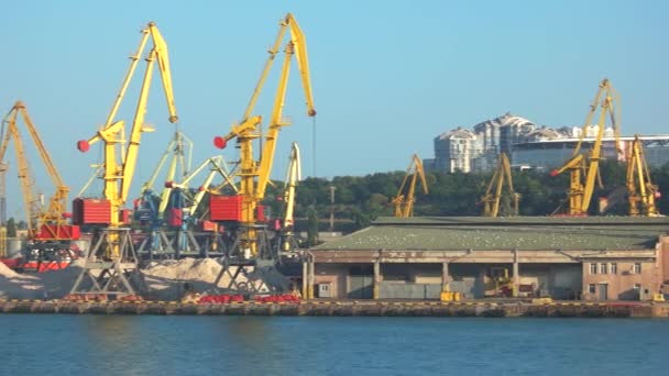 puerto industrial con grúas y barcos - Imágenes, Vídeo