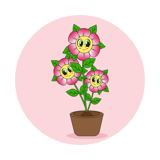 lindo flor de dibujos animados simple vector ilustración diseño - Vector, imagen