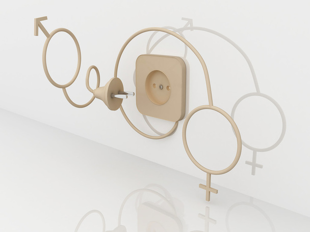 Мопс и розетка с иконами Пол. 3D
 - Фото, изображение