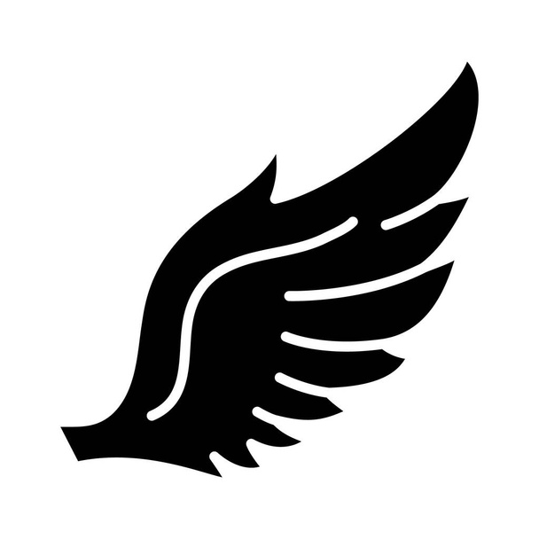 icône oiseau aile, style silhouette - Vecteur, image