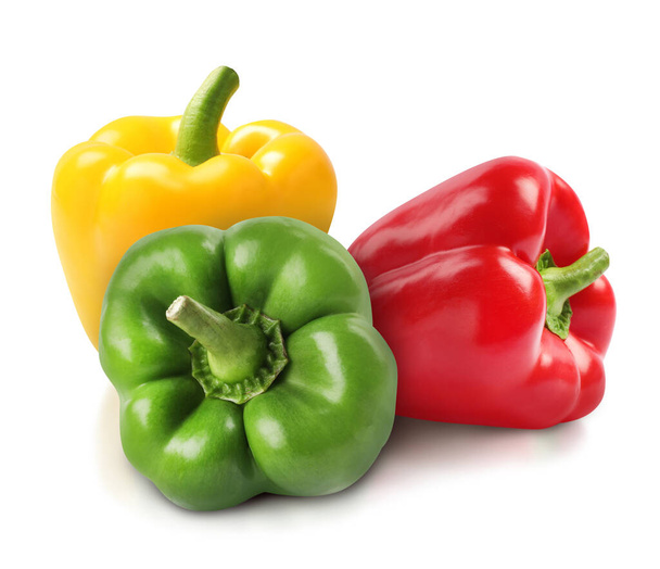 Fresh different bell peppers on white background - Valokuva, kuva