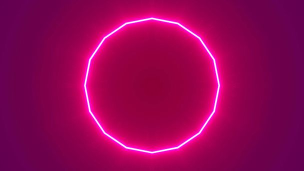 Abstract Neon Purple Circle. Glowing light effect. Laser line glow. Neon background. Abstract background. Big data visualization. 3d rendering. - Photo, Image