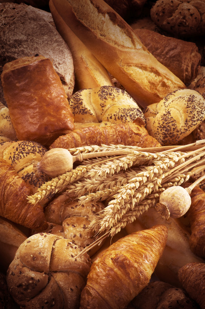 Variedade de pão fresco e pastelaria
 - Foto, Imagem
