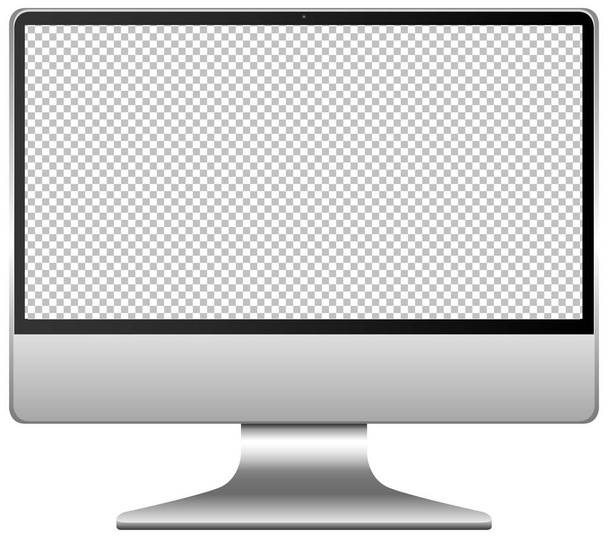 Beyaz arkaplan resimlemesinde boş ekran bilgisayar simgesi izole edildi - Vektör, Görsel