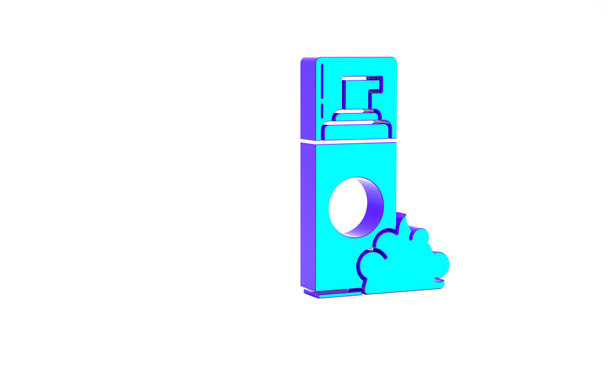 Turquoise Shaving gel foam icon απομονωμένο σε λευκό φόντο. Κρέμα ξυρίσματος. Μινιμαλιστική έννοια. 3d απεικόνιση 3D καθιστούν. - Φωτογραφία, εικόνα