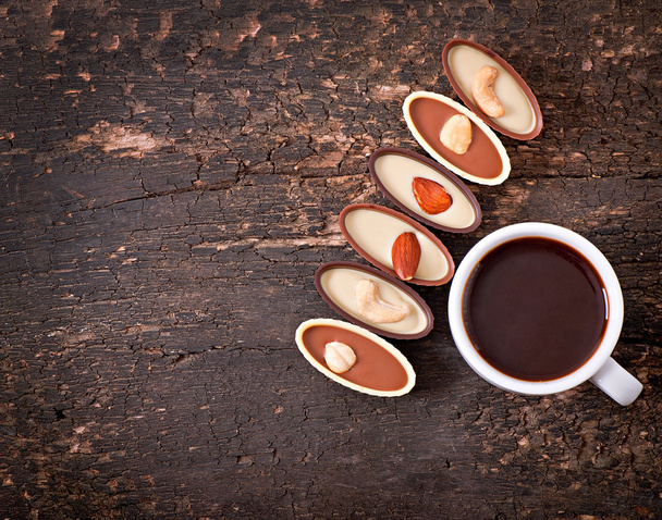 чашки кави еспресо на сільському дерев'яними тлі - Фото, зображення